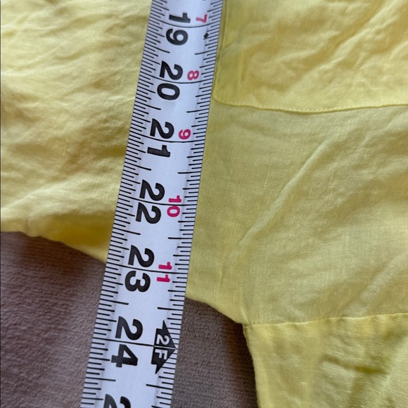 L'Agence Talitha Tie Blouse Yellow Button Up Shirt Linen Blend Top - Picture 14 of 15